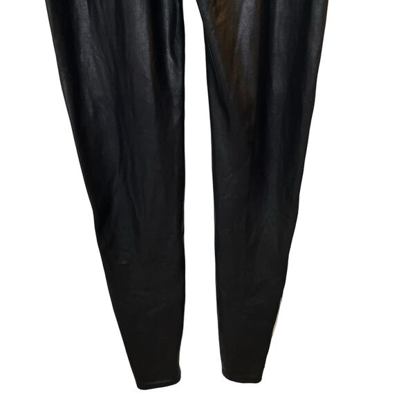 SPANX Faux Leather Leggings With Side Stripe In Very Black Women’s Size Small - Picture 11 of 14